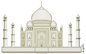 Pixel rendition of the Taj Mahal