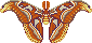 Pixel art of an atlas moth