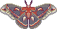 Pixel art of a cecropia moth