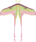 Pixel art of a chinese moon moth