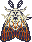 Pixel art of a tussock moth