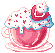 Strawberry teacup by sugarblush